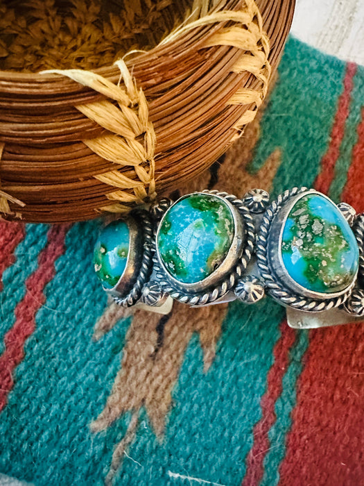 Navajo Sterling Silver & Sonoran Mountain Turquoise Cuff Bracelet