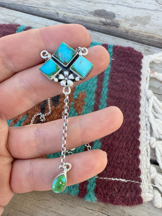 Handmade Sterling Silver Sonoran Mountain Turquoise Necklace