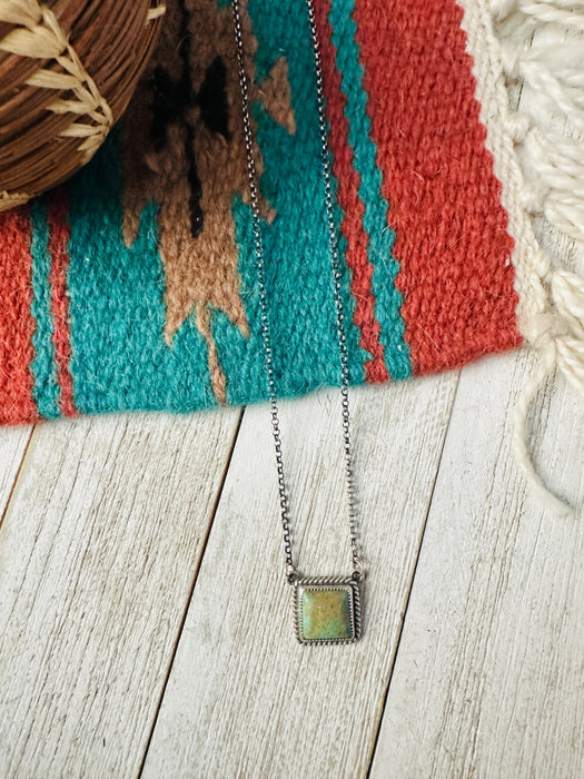 Navajo Turquoise & Sterling Silver Square Necklace