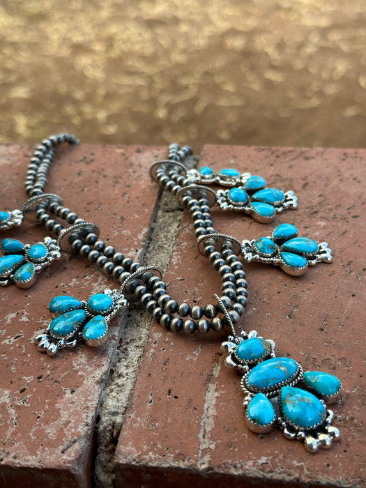 Taos Collection Handmade Sterling Silver & South Hill Sonoran Turquoise Necklace