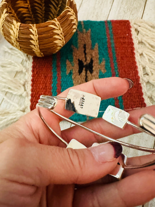 Navajo Sterling Silver & Number 8 Turquoise Cuff Bracelet