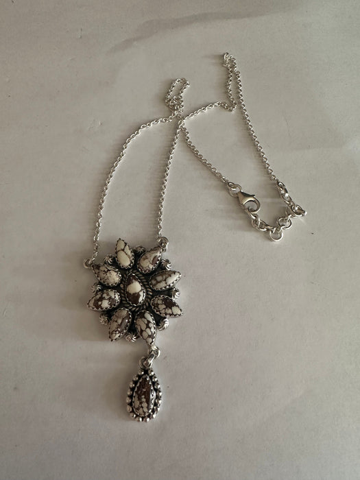 Blooming Cluster Handmade Sterling Silver & Wild Horse Necklace