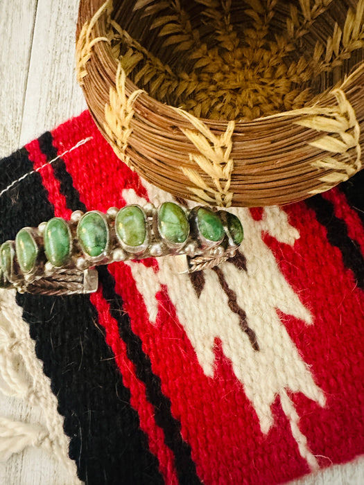 Navajo Sonoran Gold Turquoise & Sterling Silver Cuff Bracelet