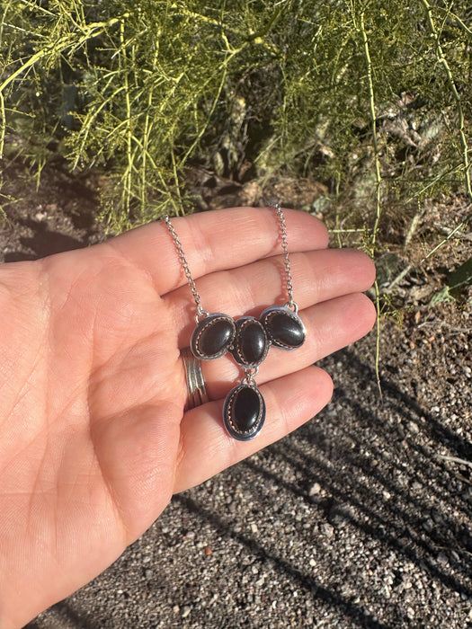 Handmade Onyx & Sterling Silver Necklace