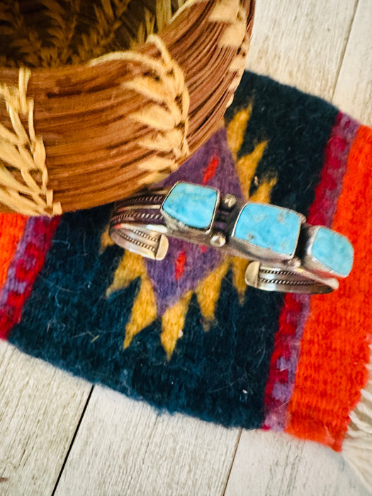 Navajo Sterling Silver & Turquoise Cuff Bracelet