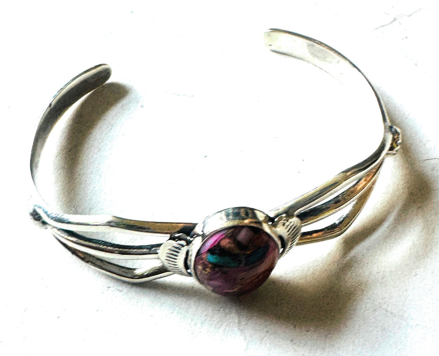 Navajo Pink Dream Mojave & Sterling Silver Cuff Bracelet