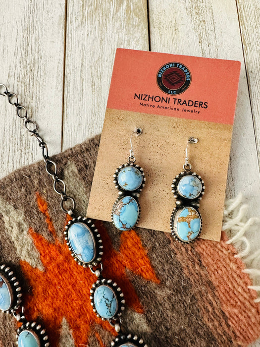 Navajo Golden Hills Turquoise & Sterling Silver Necklace Set by Sheila Becenti