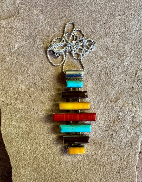 STACKED TEJANO BARS PENDANT Necklace