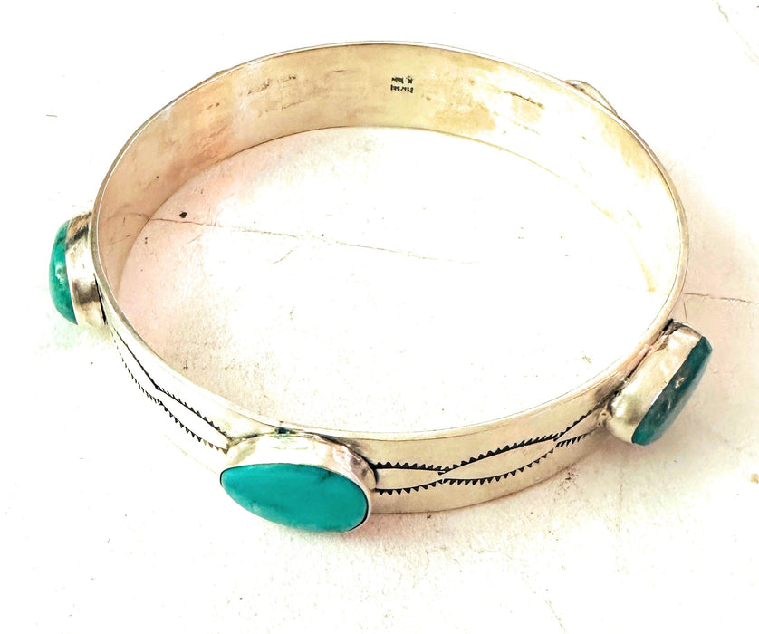 Navajo Turquoise & Sterling Silver Bangle Bracelet