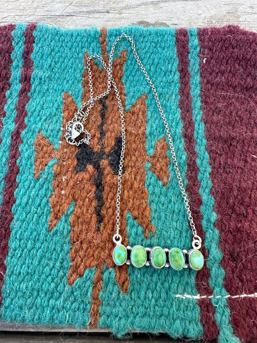 Handmade Sterling Silver & Sonoran Mountain Turquoise Bar Necklace