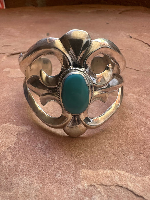 Handmade Turquoise & Sterling Silver Statement Cuff Bracelet