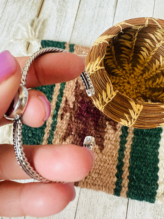 Navajo Pink Dream Mojave & Sterling Silver Cuff Bracelet