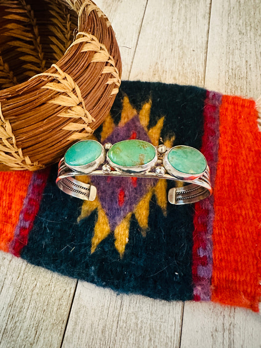 Navajo Sterling Silver & Turquoise Cuff Bracelet