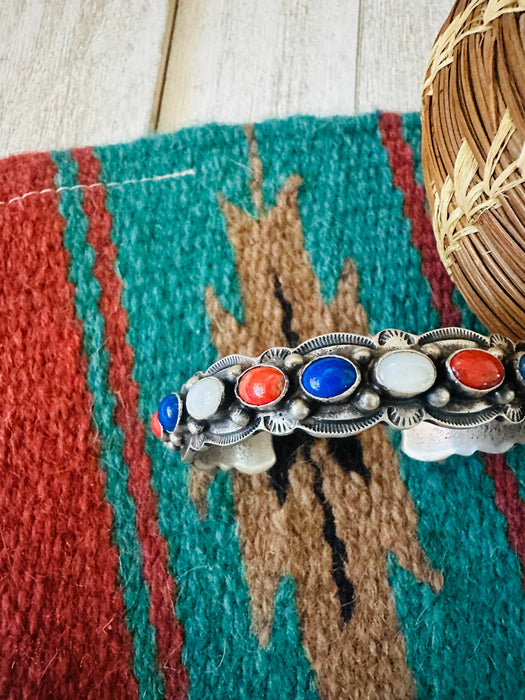 Navajo Multi Stone & Sterling Silver Cuff Bracelet