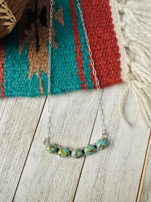 Navajo Turquoise & Sterling Silver Five Stone Necklace