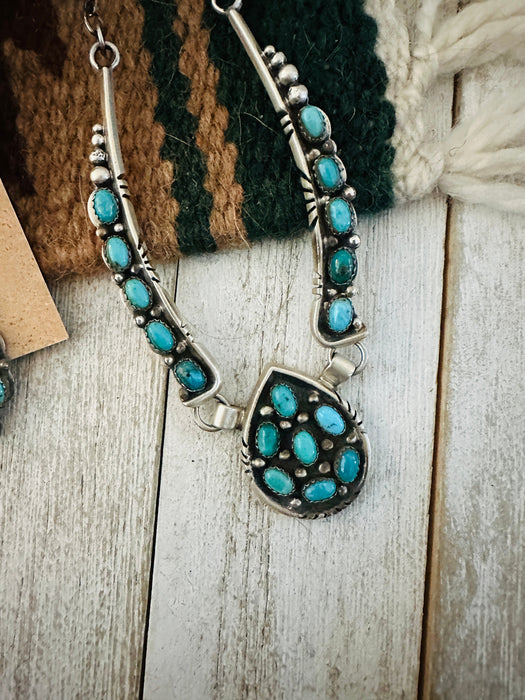 Navajo Sterling Silver & Turquoise Necklace Set