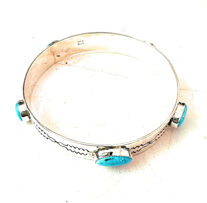 Navajo Turquoise & Sterling Silver Bangle Bracelet