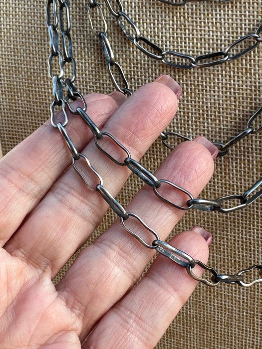 Navajo Made Sterling Silver Handmade Paper Clip Chains