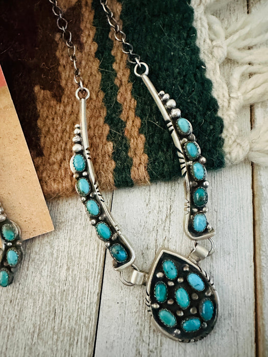 Navajo Sterling Silver & Turquoise Necklace Set