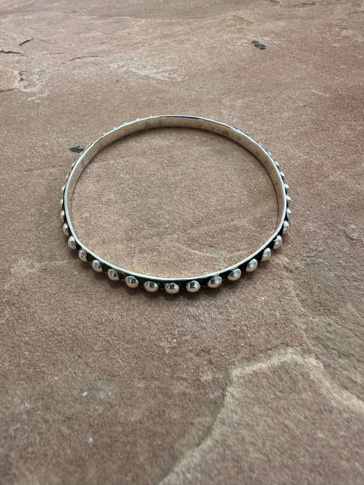 Handmade Sterling Silver Ball Bangle Bracelet