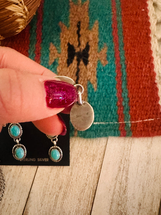 Navajo Sterling Silver & Turquoise Lariat Necklace Set