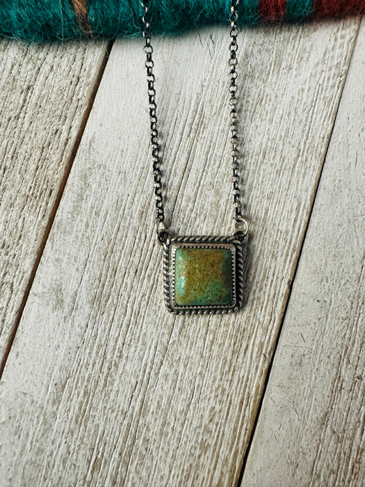 Navajo Turquoise & Sterling Silver Square Necklace