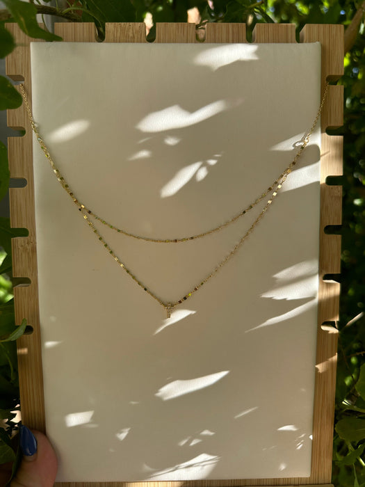 “The Golden Collection” Handmade Gold Vermeil Cross Layered Chain Necklace