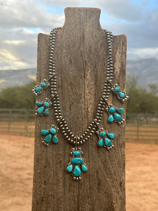 Taos Collection Handmade Sterling Silver & South Hill Sonoran Turquoise Necklace