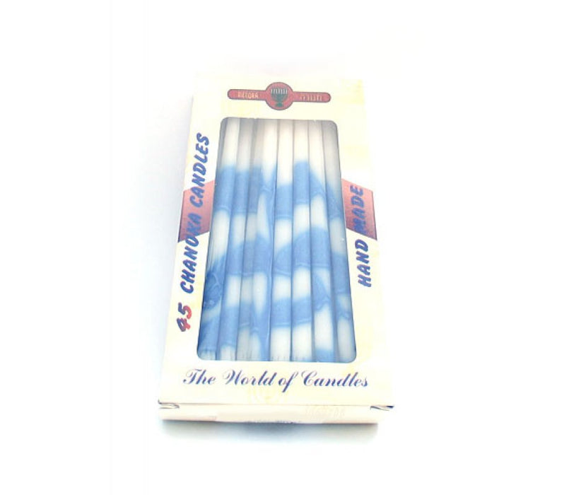 Dripless Slender Hanukkah Menorah Candles - Blue and WhiteDripless Slender Hanukkah Menorah Candles - Blue and White