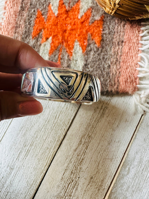 Navajo Multi Stone & Sterling Silver Inlay Cuff Bracelet