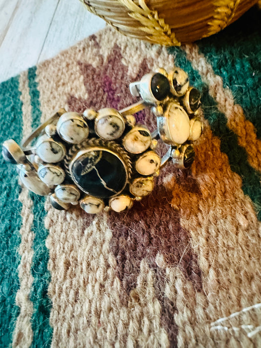 Navajo White Buffalo & Sterling Silver Cuff Bracelet