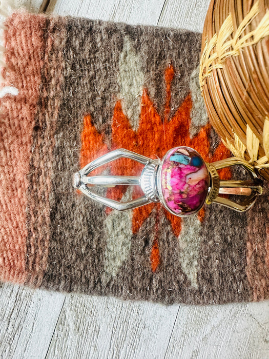 Navajo Pink Dream Mojave & Sterling Silver Cuff Bracelet