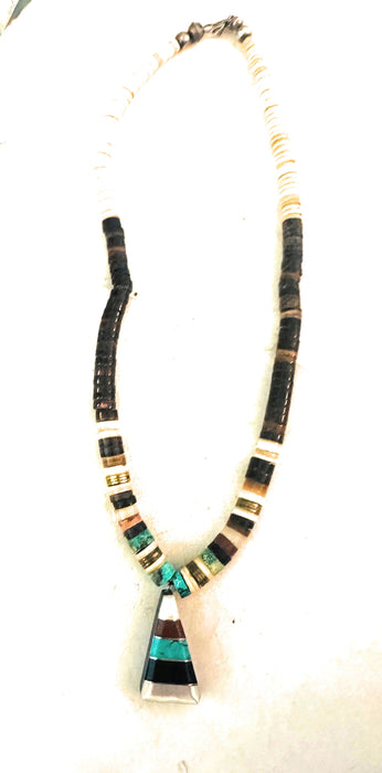 Old Pawn Santo Domingo Multi Stone Beaded Necklace