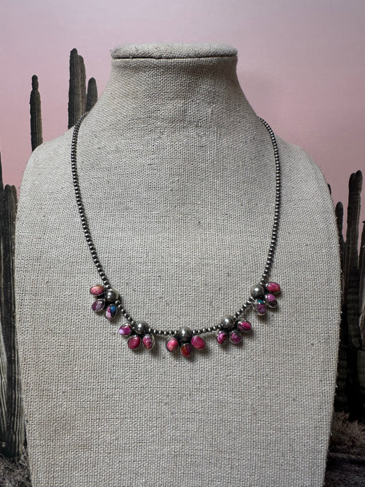 “The Mini Sunny” Beautiful Handmade Sterling Silver & Pink Dream Mojave Necklace