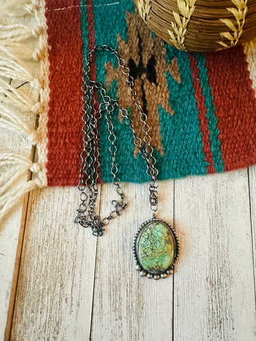 Navajo Sterling Silver & Tibetan Turquoise Necklace