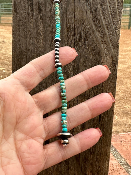 The Cowboy Navajo Sterling Silver & Turquoise Beaded Lariat Necklace