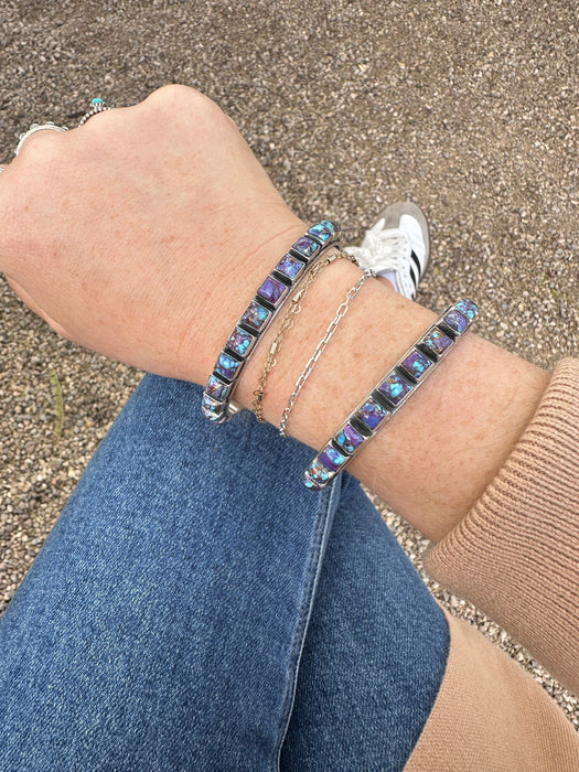 Handmade Purple Dream Mojave & Sterling Silver Cuff Bracelet