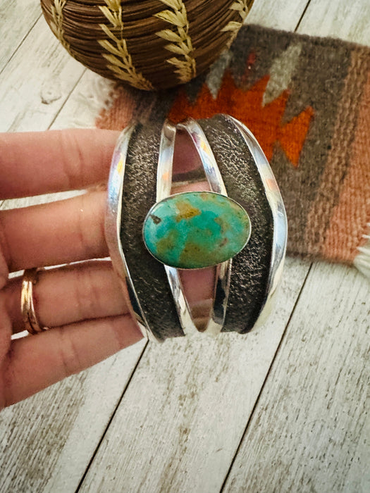 Old Pawn Navajo Sterling Silver & Turquoise Cuff Bracelet