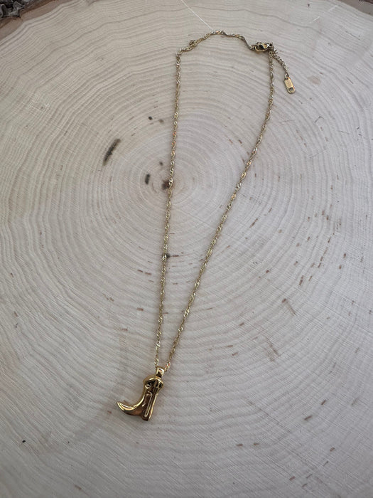 “The Golden Collection” Boot Scootin’ Boogie Handmade 18k Gold Plated Necklace