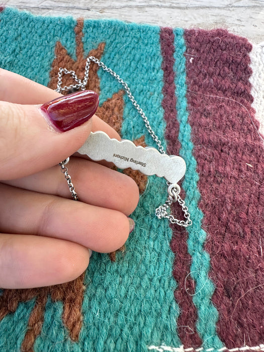 Handmade Sterling Silver & Sonoran Mountain Turquoise Bar Necklace