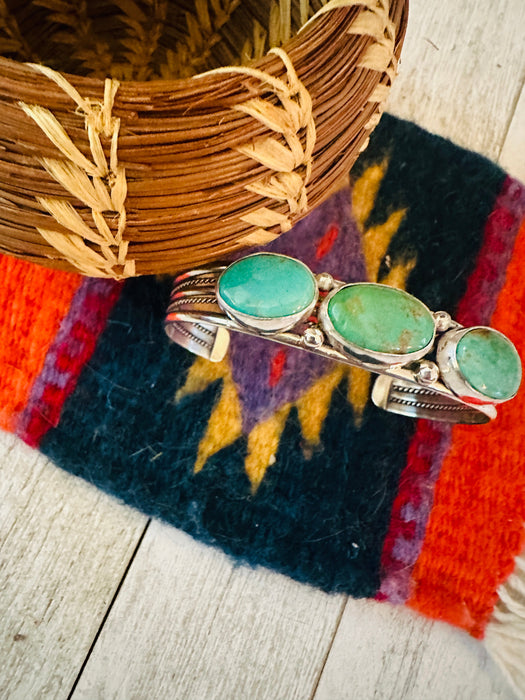 Navajo Sterling Silver & Turquoise Cuff Bracelet