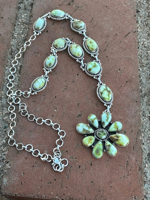 Beautiful Handmade Sterling Silver & Palomino Turquoise Necklace