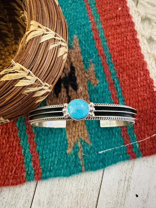 Navajo Sterling Silver & Turquoise Cuff Bracelet