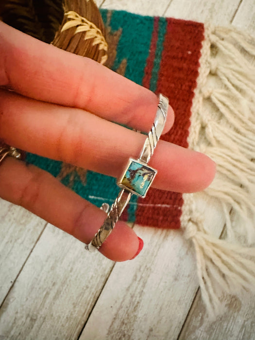 Navajo Sterling Silver & Turquoise Cuff Bracelet