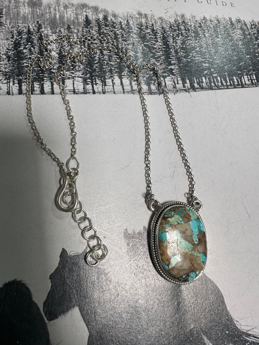 Handmade Sterling Silver & Royston Turquoise Necklace
