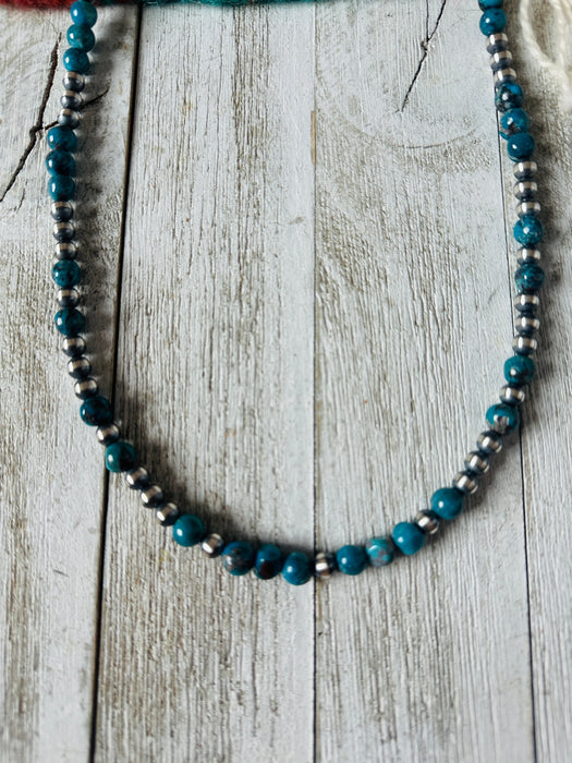 Navajo Turquoise & Sterling Silver Beaded Necklace