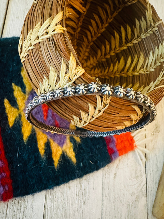 Navajo Sterling Silver Studded Bangle Bracelet by Kevin Billah