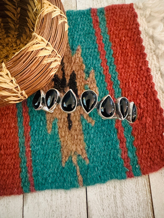 Navajo Sterling Silver & Black Onyx Cuff Bracelet