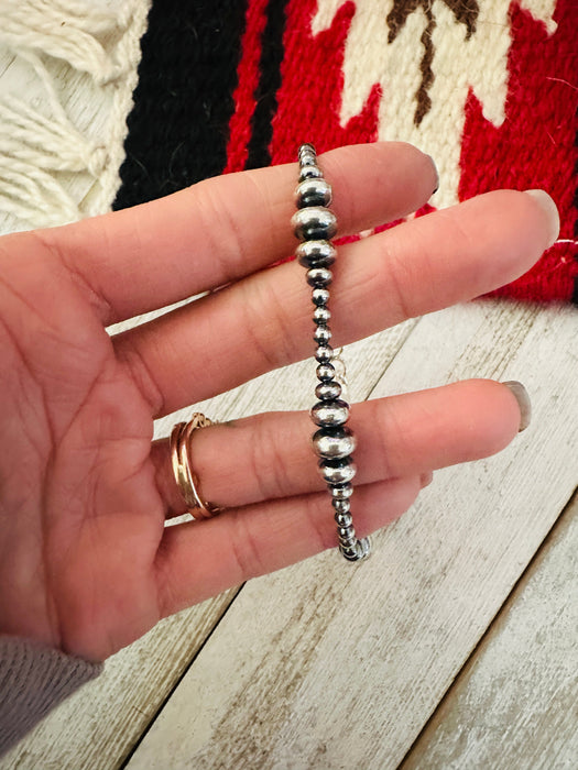 Navajo Sterling Silver Beaded Bracelet 7.5 inch