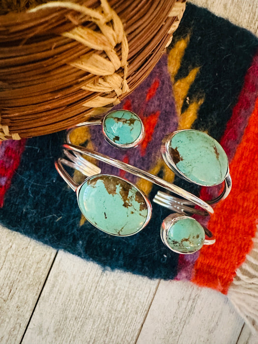 Navajo Sterling Silver & Turquoise Cuff Bracelet by Francis Fred